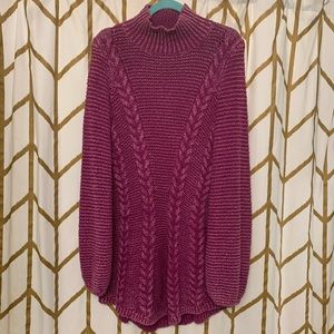 Free People Mock Neck Sweater Dress Sz M